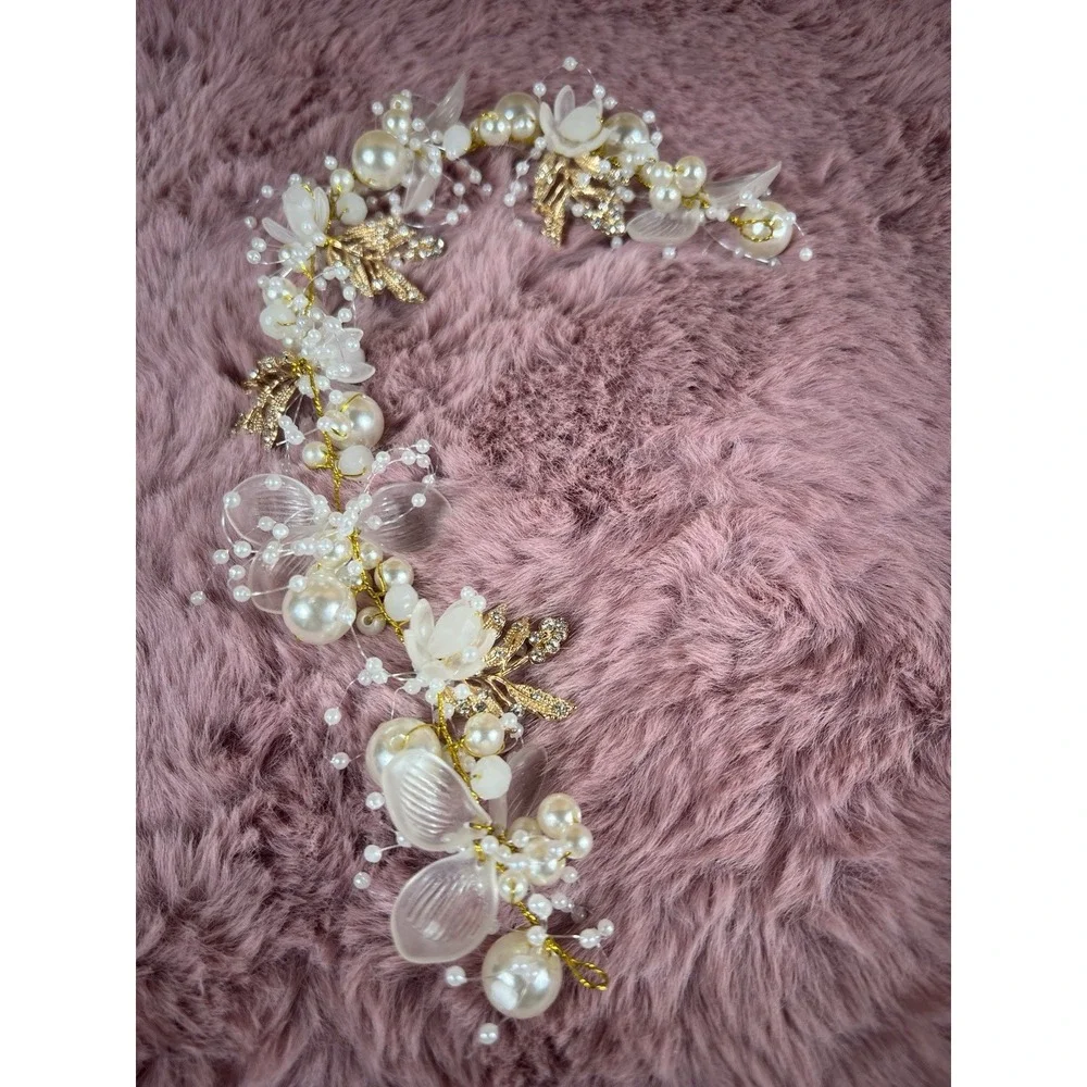 Bride Wedding Hair Vine Accessories Hair Piece Bridal Headpiece gold